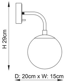 Endon 106664 - Nástenné svietidlo ONTARIO 1xE14/7W/230V čierna/dymová