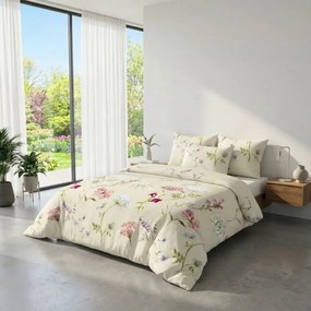 Kvalitex Bavlnené obliečky DELUX 140x200 + 70x90 cm - BOTANICA smotanová
