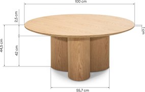 Okrúhly konferenčný stolík Torino 100 cm dub prírodný