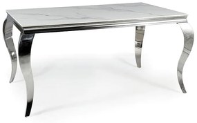 Jedálenský stôl PRINCE CERAMIC | biely lesk 90 x 180 cm