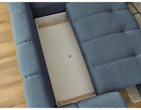 Modrá rozkladacia/s úložným priestorom rohová pohovka (pravý roh/do L) Fuji – Bobochic Paris