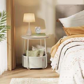 Okrúhly konferenčný stolík s textilným košom