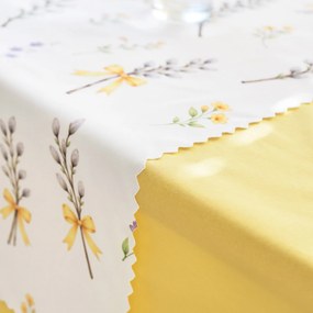 Goldea jarný behúň na stôl teflónový - bahniatka 35x140 cm