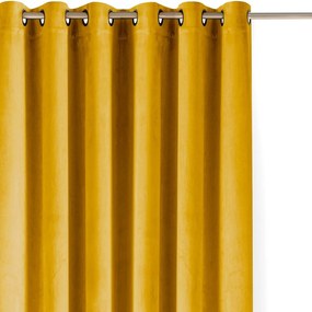 Zamatový dimout záves v horčicovej farbe 530x270 cm Velto – Filumi