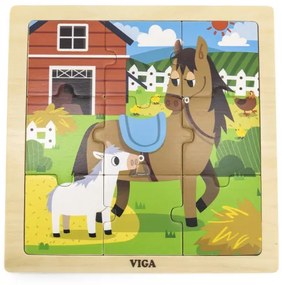 Puzzle na podstavci Viga 44624 9 dielikov - koník