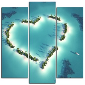 Obraz na plátne - Ostrov v tvare srdca - štvorec 3136C (75x75 cm)