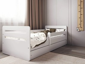 Letoss Detská posteľ TOMI - 140/80 Biela S matracom S uložným priestorom