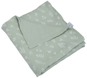 Zelená mušelínová detská deka 75x75 cm – Bébé Douceur