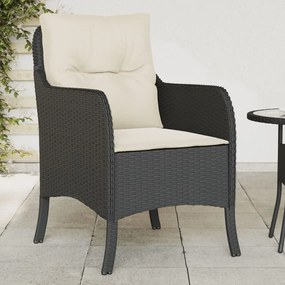 Záhradné stoličky s podložkami 2 ks čierne polyratan 365144