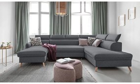 Tmavosivá rozkladacia rohová pohovka (pravý roh) Sweet Harmony – Miuform