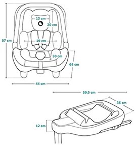 Lionelo - Autosedačka s otočnou základňou ASTRID SET i-Size 40-87 cm Beige Sand