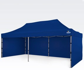 BRIMO Nožnicový párty stan EXCLUSIVE ALU 3x6 m s 3 stenami modrý
