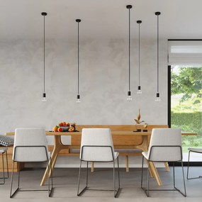 Závesné svietidlo Edison, čierne telo svietidla, výber z 10 farieb kábla