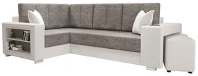 Rohová sedacia súprava Lush (sivá + biela) (L). Vlastná spoľahlivá doprava až k Vám domov. 1057226