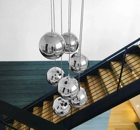Toolight - Závesná lampa guľa 20cm LE03-1, chrómová, OSW-00705