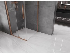 Mexen Velar, sprchový kút s posuvnými dverami 120(dvere) x 120(stena) cm, 8mm číre sklo, medená matná, 871-120-120-01-65