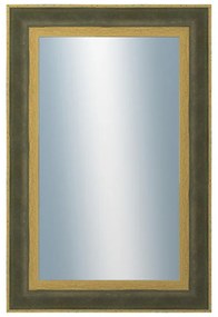 DANTIK - Zrkadlo v rámu, rozmer s rámom 40x60 cm z lišty ZVRATNÁ zelenozlatá plast (3070)