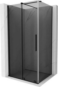 Mexen Velar, sprchový kút s posuvnými dverami 130 x 80 cm, 8mm šedé sklo, čierna matná, 871-130-080-41-70