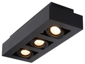 LUCIDE 09119/16/30 XIRAX stropné bodové stmievateľné svietidlo 3xGU10/5W LED čierna