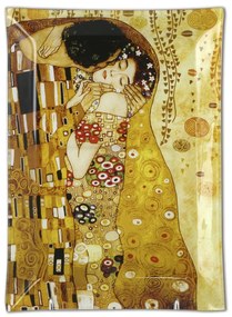 Sklenená tácka 28x20 cm Gustav Klimt The Kiss, CARMANI