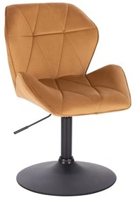 LuxuryForm DESIGN Stolička MILANO MAX VELUR na čiernom tanieri - hnedá