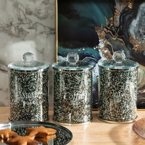 NÁDOBA S KRIŠTÁLIKMI 10X10X17 CM ZELENÁ