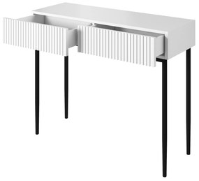 Toaletný stolík Nicole 100 cm - biely mat / čierne nožičky