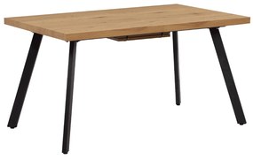 Jedálenský stôl, rozkladací, dub/kov, 140-180x80 cm, AKAIKO