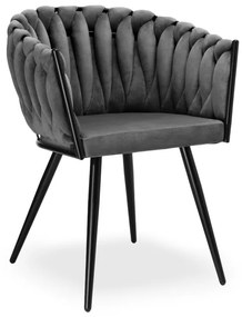 Jedálenská stolička ASTON zamatová, grafitová