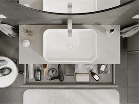 Mexen Rivel, kúpeľňová skrinka 120 cm s pracovnou doskou, 1 zásuvka, drážkovaná, matná sivá, 91A20-12023-1-BFC62