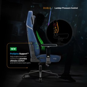 Modrá látková herná stolička Diablo X.Eye Prime Meta Ocean