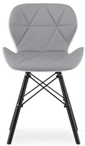 Jedálenská stolička LAGO ekokoža, sivá / biela / čierna