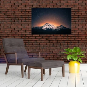 Obraz hviezdnej oblohy s horami (90x60 cm)