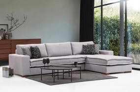 Hanah Home -  Dizajnová pohovka LENA 323 cm pravá rohová, šedá, tkanina