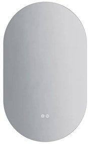 Erga Dalia, oválne LED zrkadlo 60x90cm, 3 farby svetla, zadné osvetlenie, vyhrievacia podložka proti zapareniu, ERG-V01-Dalia-6090-CL