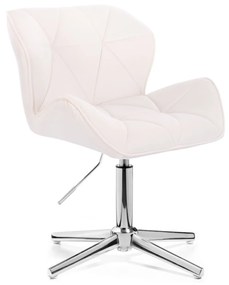 LuxuryForm DESIGN Stolička MILANO VELUR na striebornom kríži - biela