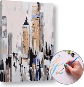 Maľovanie podľa čísel MESTO ABSTRAKT – nízka náročnosť