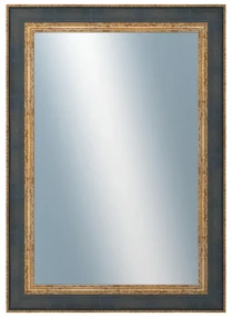 DANTIK - Zrkadlo v rámu, rozmer s rámom 50x70 cm z lišty ZVRATNÁ modrozlatá plast (3068)