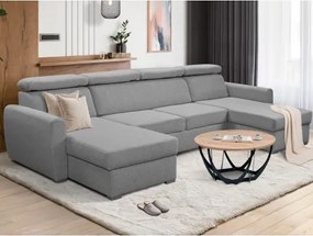 Sedacia súprava Mistic, holubia šedá látka, tvar U%