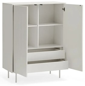 Biela vysoká komoda 97x130 cm Sierra - Teulat