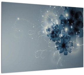 Sklenený obraz - Nežné kvety (70x50 cm)