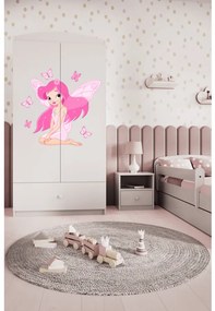 Detská skriňa Babydreams 90 cm víla s motýlikmi biela