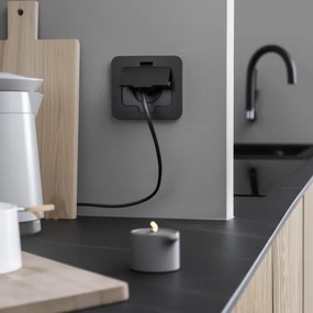 Solight 5B322B - Vonkajšia vstavaná podlahová zásuvka IP55 čierna obdĺžnikový