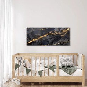 Obraz - Čierno - zlatý dekor (120x50 cm)