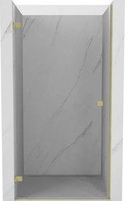 Mexen, Mexen Lunar-B výklopné sprchové dvere ľavé 85 cm, transparentné, brúsené zlaté - 832-085-000-55-00-L