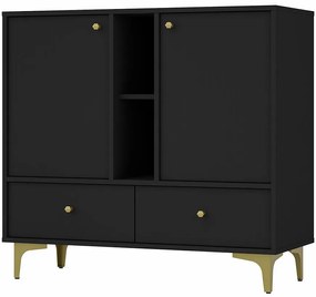 Komoda Tokyo 1 2F 2S čierny grafit 825