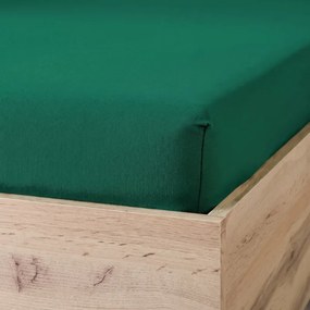 Plachta posteľná tmavozelená jersey EMI, Detská plachta 60x120