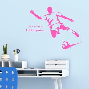 Veselá Stena Samolepka Futbalista Farba: růžová, Veľkosť: 40 x 30 cm