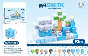 Magnetická stavebnica MAGNETIC Snežná krajina, 92 dielikov