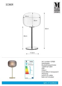 Stolová lampa Markslöjd Sober Table 1L Smoke